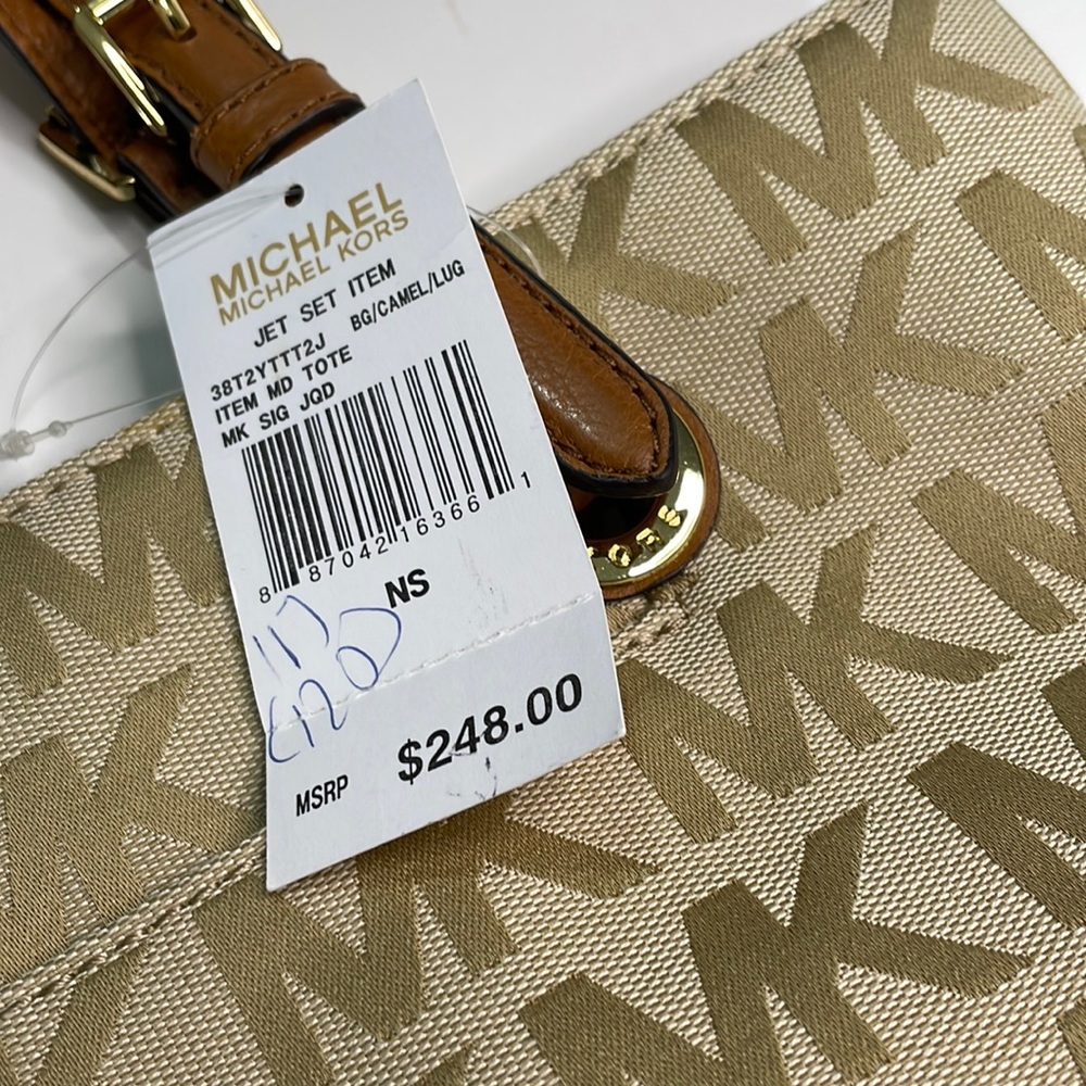 Michael Kors Jet Set Travel Monogram Tote ACC359 - Picture 3 of 9